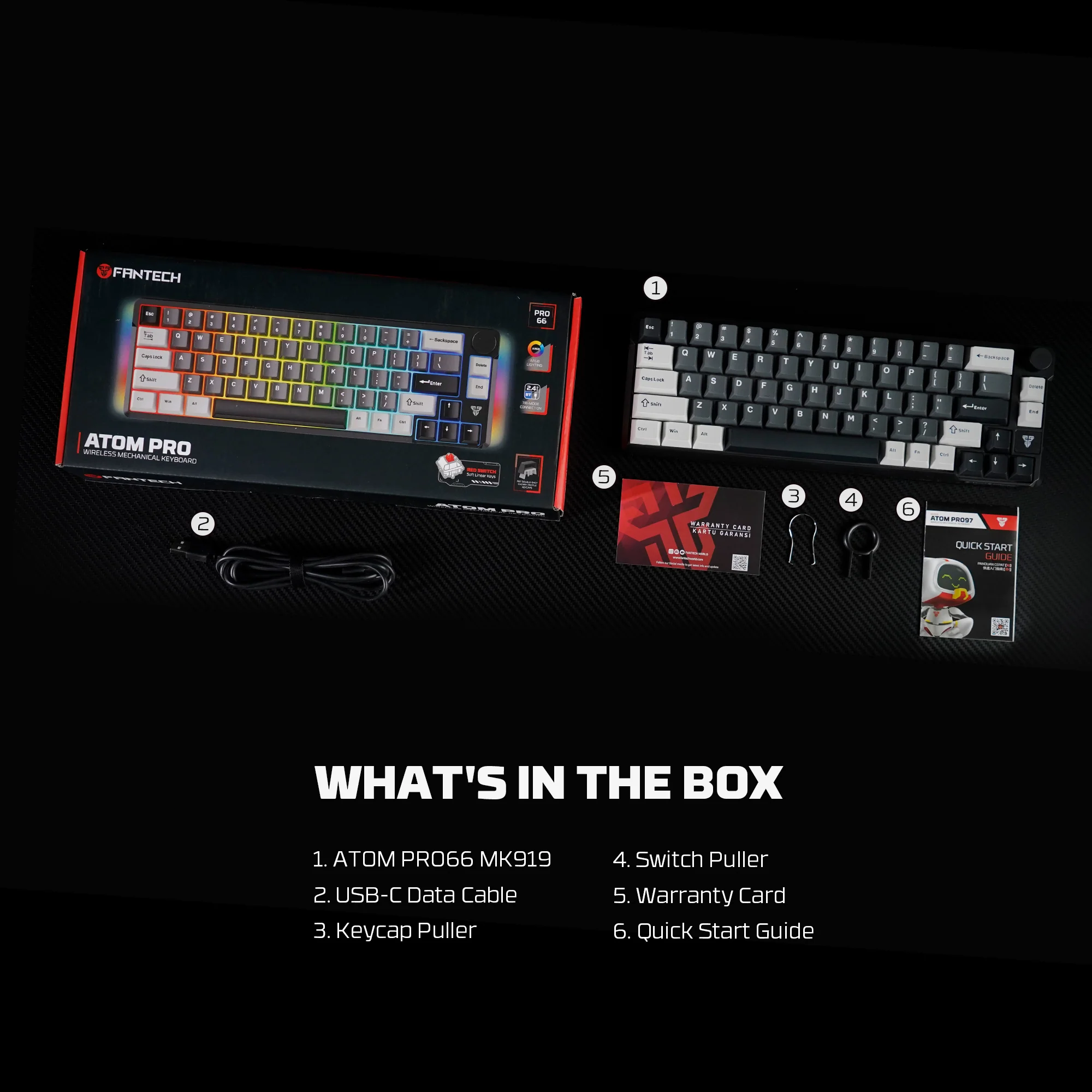 Fantech MK919 ATOM PRO66 Mechanical Keyboard Black Fantech MK919 ATOM PRO66 Mechanical Keyboard Black